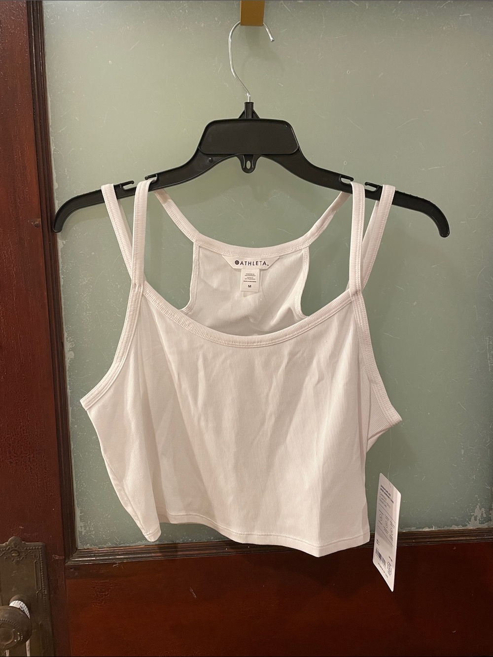 Athleta White Double-Strap Cropped Tank